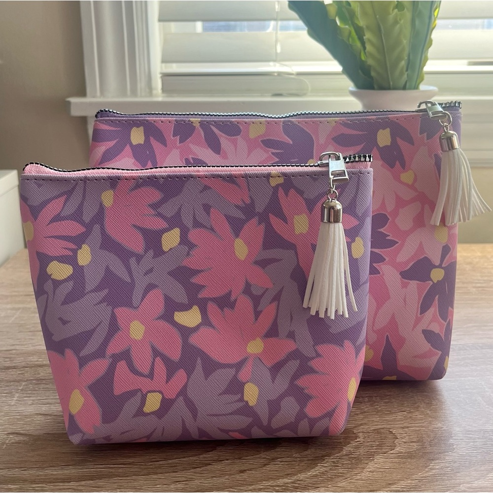 Floral Cosmetics Bag Duo